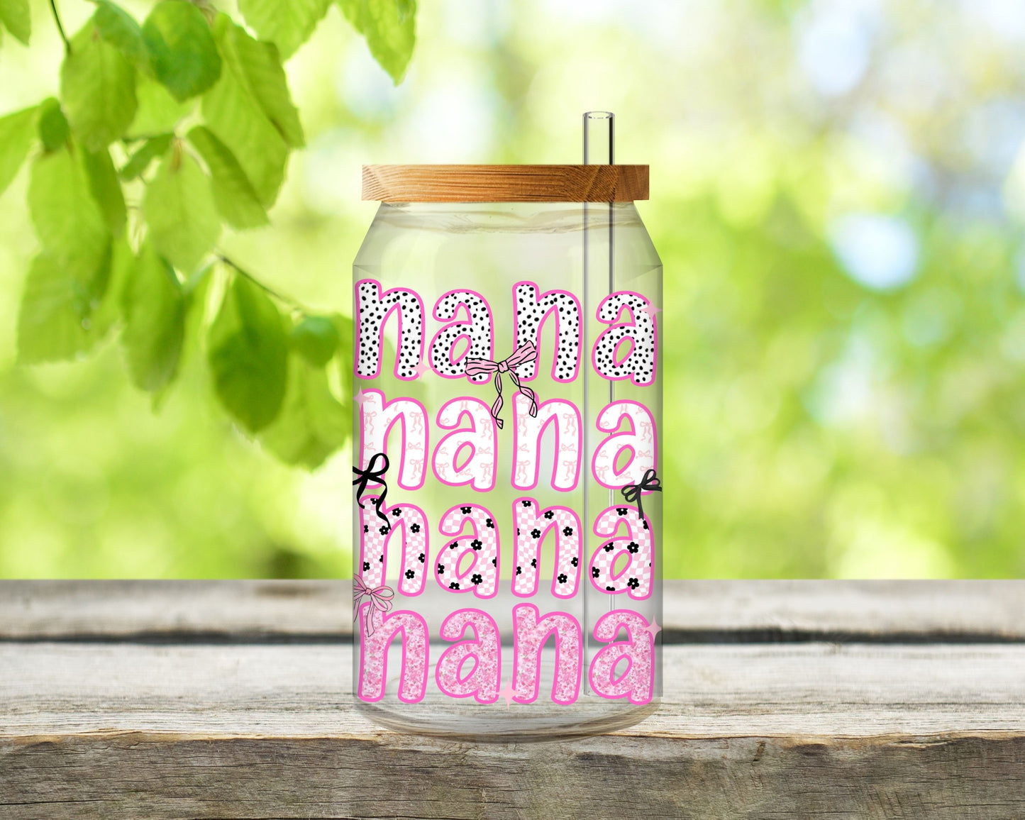 Mama, Mimi, Gigi, Nana, UV Dtf, Glass Can Wrap, UV Dtf