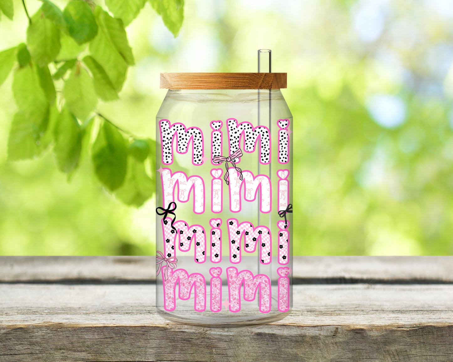 Mama, Mimi, Gigi, Nana, UV Dtf, Glass Can Wrap, UV Dtf